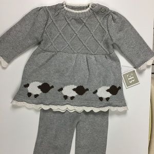 New Elegant Baby Cotton  Knit Set, Size 6 mos.